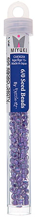 Miyuki Seed Bead 6/0 Sparkling Crystal/Purple Lined AB - 22g Vials