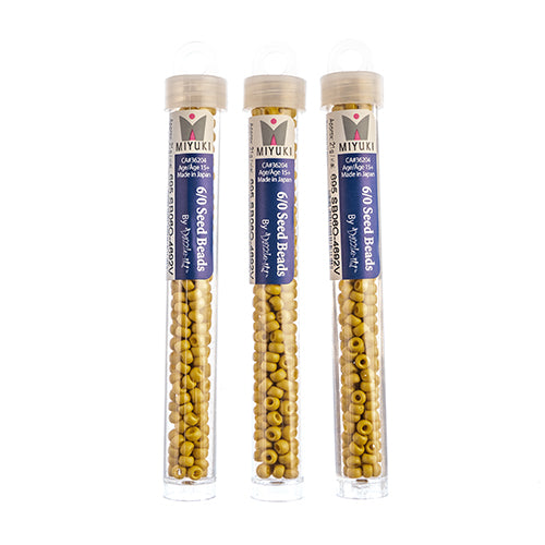 Miyuki Seed Beads Frosted Glazed Rainbow Yellow Matte AB - 22g Vials
