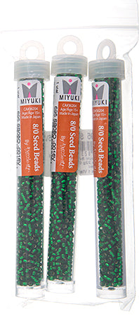 Miyuki Seed Beads Green Silver Lined - 22g Vials