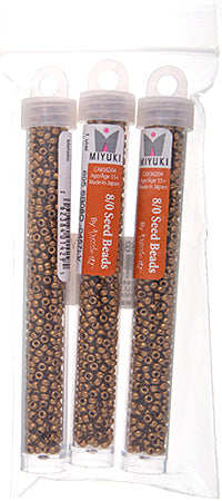 Miyuki Seed Beads Light Bronze Opaque Metallic - 22g Vials