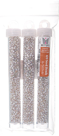 Miyuki Seed Beads Crystal Silver Lined AB - 22g Vials