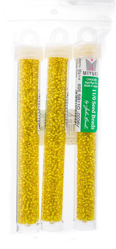 Miyuki Seed Beads Yellow Silver Lined - 22g Vials
