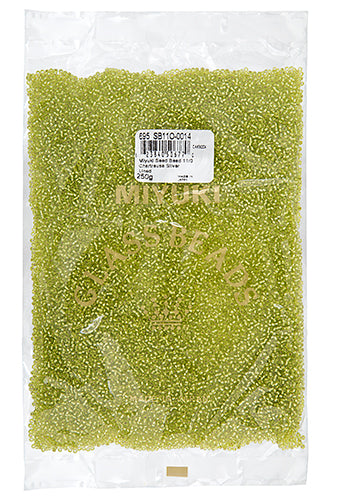 Miyuki Seed Bead 11/0 Chartreuse Silver Lined 250g