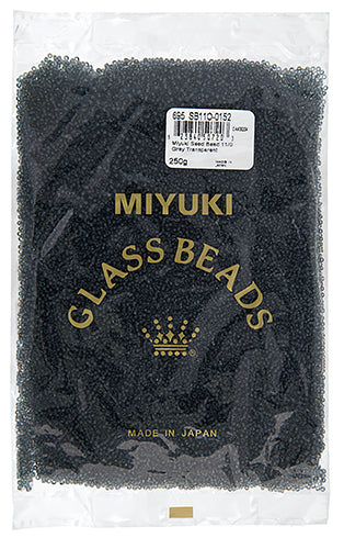 Miyuki Seed Bead 11/0 Grey Transparent 250g
