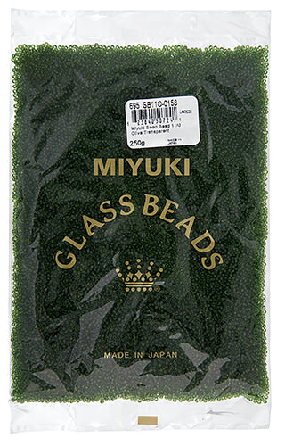 Miyuki Seed Bead 11/0 Olive Transparent 250g
