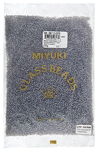 Miyuki Seed Bead 11/0 Smoke Grey Silverlined Opal Dyed Alabaster 250g