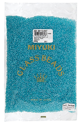 Miyuki Seed Bead 11/0 Aqua Silver Lined Dyed Alabaster 250g
