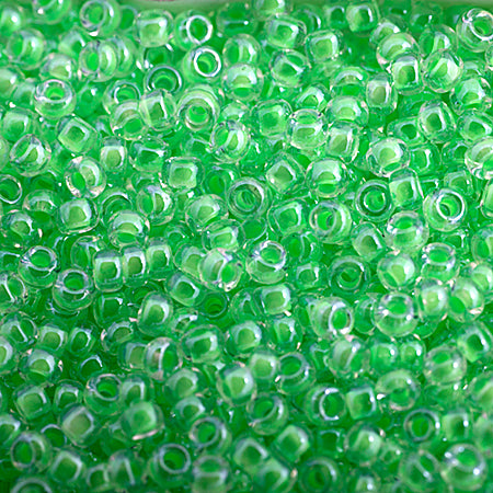 Miyuki Seed Bead 11/0 Color Lined Lime Green Luminous Neon Color - 22g Vials
