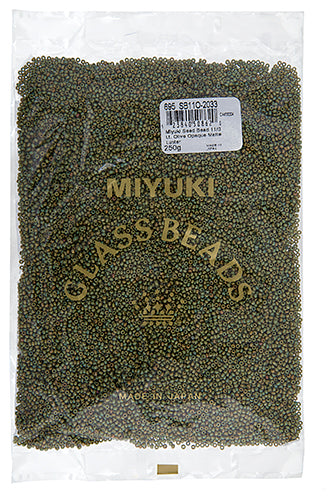 Miyuki Seed Bead 11/0 Light Olive Opaque Matte Luster 250g