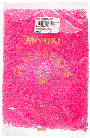 Miyuki Seed Bead 11/0 Color Lined Hot Pink Luminous Neon Color 250g 250g