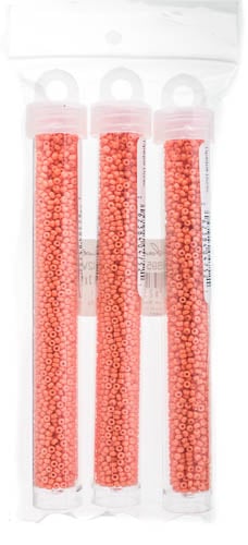 Miyuki Seed Beads Medium Salmon Pink Opaque Duracoat - 22g Vials