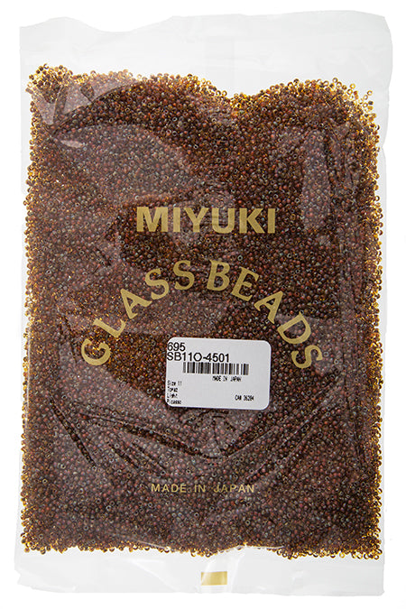 Miyuki Seed Bead 11/0 Transparent Light Topaz Picasso 250g