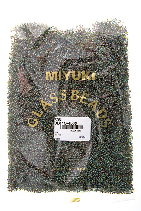 Miyuki Seed Bead 11/0 Transparent Sea Foam Picasso 250g