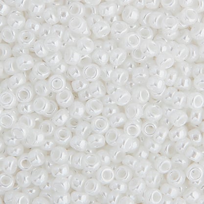 Miyuki Seed Beads White Pearl Opaque Luster - 22g Vials