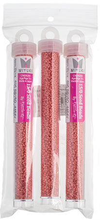 Miyuki Seed Beads Dark Salmon Pink Opaque Duracoat - 22g Vials
