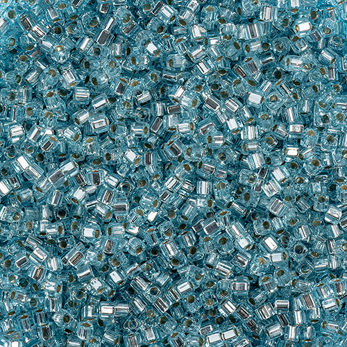 Miyuki Square/Cube Beads 1.8mm Aqua Silverlined