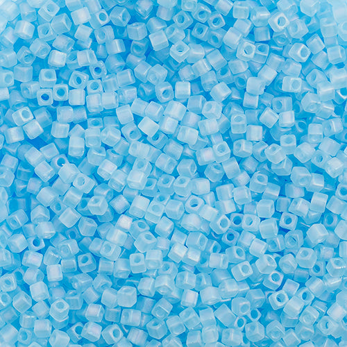 Miyuki Square/Cube Beads 1.8mm Aqua Transparent AB Matte