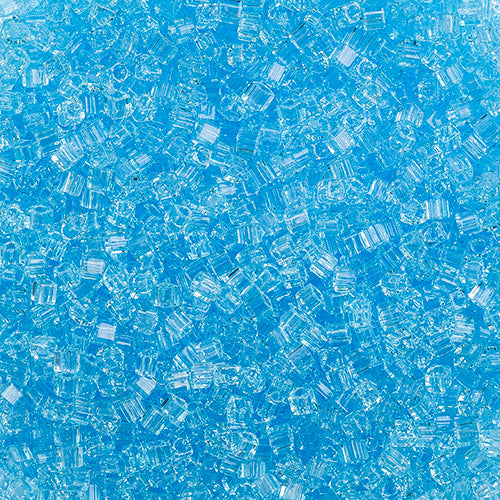 Miyuki Square/Cube Beads 1.8mm Aqua Transparent AB Matte - apx 20g Vial