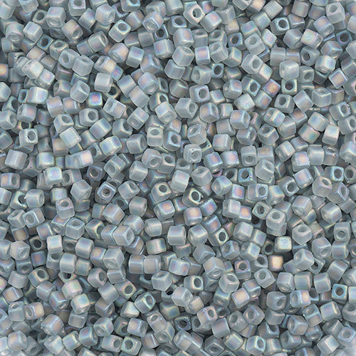 Miyuki Square/Cube Beads 1.8mm Grey Transparent AB Matte - apx 20g Vial
