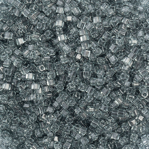 Miyuki Square/Cube Beads 1.8mm Grey Transparent - apx 20g Vial