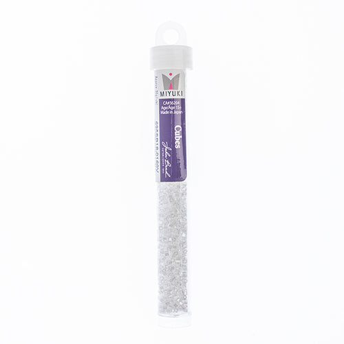 Miyuki Square/Cube Beads 1.8mm Crystal Luster - apx 20g Vial