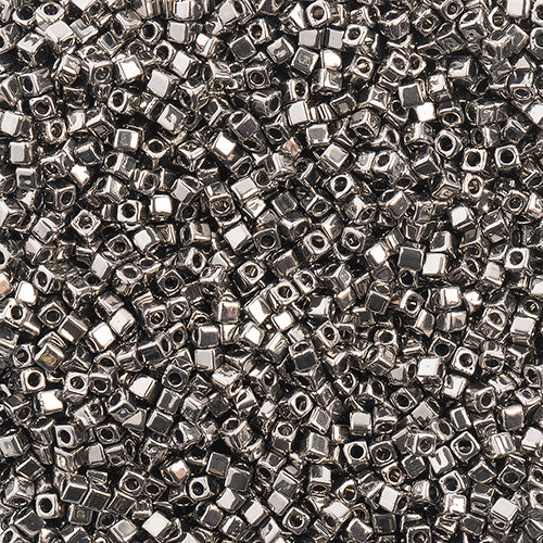 Miyuki Square/Cube Beads 1.8mm Steel - apx 20g Vial