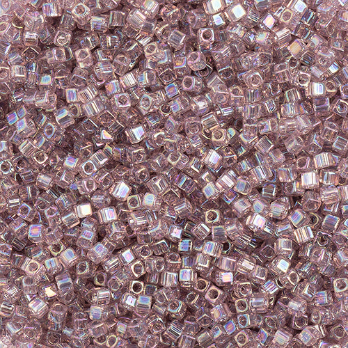 Miyuki Square/Cube Beads 1.8mm Lilac Transparent AB - apx 20g Vial