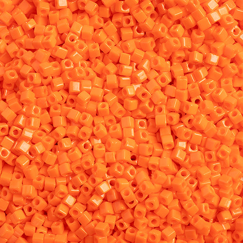 Miyuki Square/Cube Beads 1.8mm Orange Opaque - apx 20g Vial