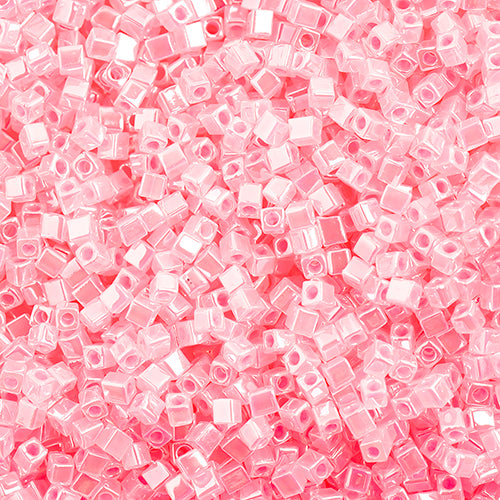 Miyuki Square/Cube Beads 1.8mm Pink Luster - apx 20g Vial