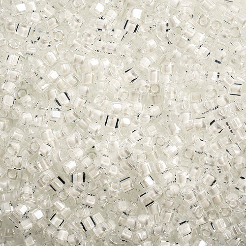 Miyuki Square/Cube Beads 1.8mm White Luster - apx 20g Vial