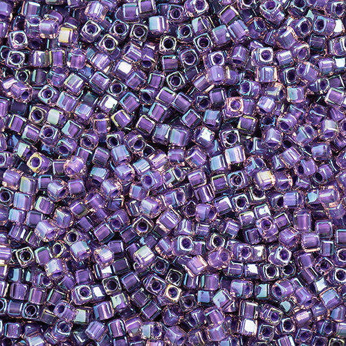 Miyuki Square/Cube Beads 1.8mm Purple Opaque AB Luster - apx 20g Vial