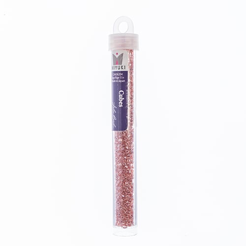 Miyuki Square/Cube Beads 1.8mm Salmon Luster - apx 20g Vial