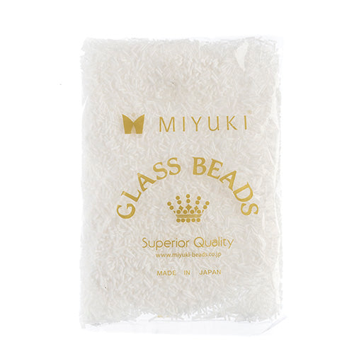 Miyuki Slender Bugle 1.3x6mm White AB Matte Opaque