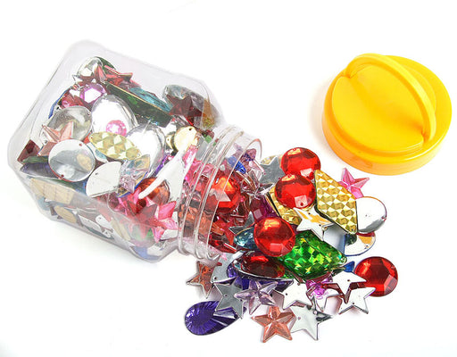 Jar - Fancy Acrylic Stones Assorted Sizes & Shapes Approx 250g