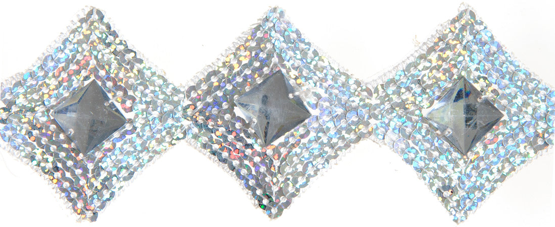 Sequin Trimming Diamond Shape 5.5cm  Hologram