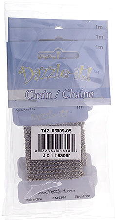Dazzle-It Curb Chain 3x2mm  1m /Card