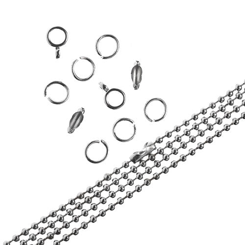 36in Chain And Findings Set - 3mm Ball Chain