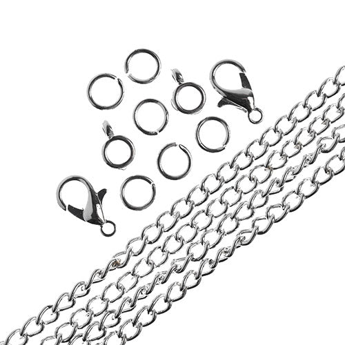 36in Chain And Findings Set- 3x4mm Curb Chain