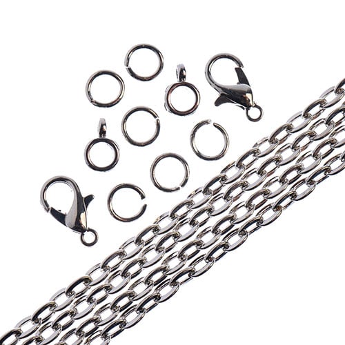 36in Chain And Findings Set-3x4mm Oval Cable Chain