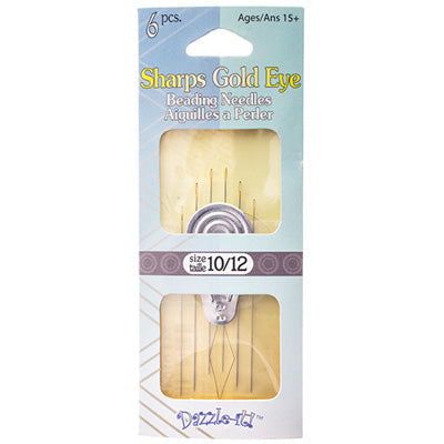 Sharps Gold Eye Beading Needle With Threader
