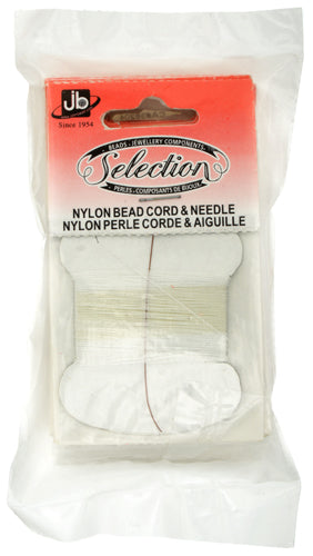Nylon Beading Cord With Needle White 5 Meters x 10 Headers