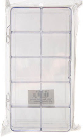 Plastic Box (17.8x9.5x3cm) With 10 Compartments