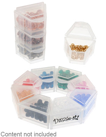 Box - Plastic Ring Organizer 8 Slots Stackable 4x3x2cm