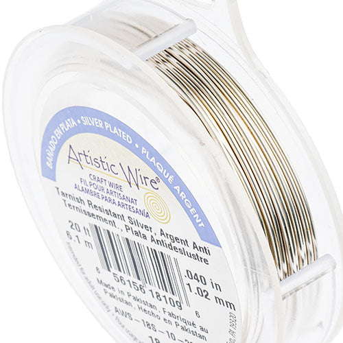 Art Wire 18ga Lead/Nickel Safe Non-Tarnish Silver