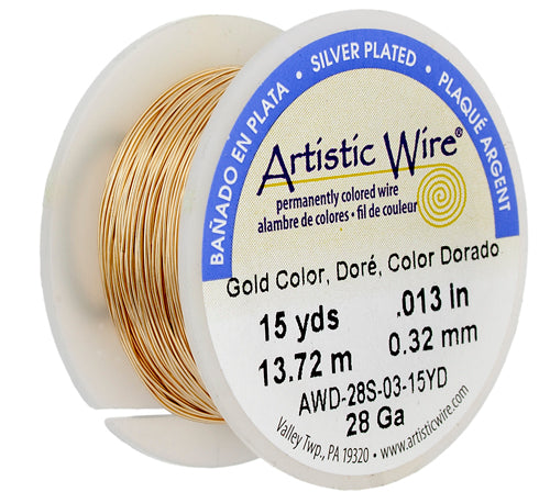 Silver Plated Wire 28ga Lead/Nickel Safe Gold