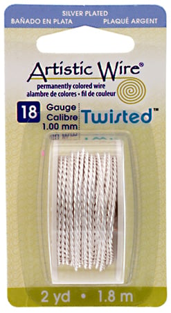 Twisted Artistic Wire 2yd 18ga Non-Tarnish Silver
