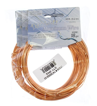 Aluminum Wire 18ga (1.2mm) 30ft Round 