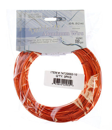 Aluminum Wire 18ga (1.2mm) 30ft Round 