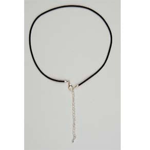 Necklace - Rubber Cord 2mm W/ Spring Ring & Extender