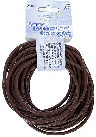Dazzle-It Genuine Leather Cord 3mm Round  5yds